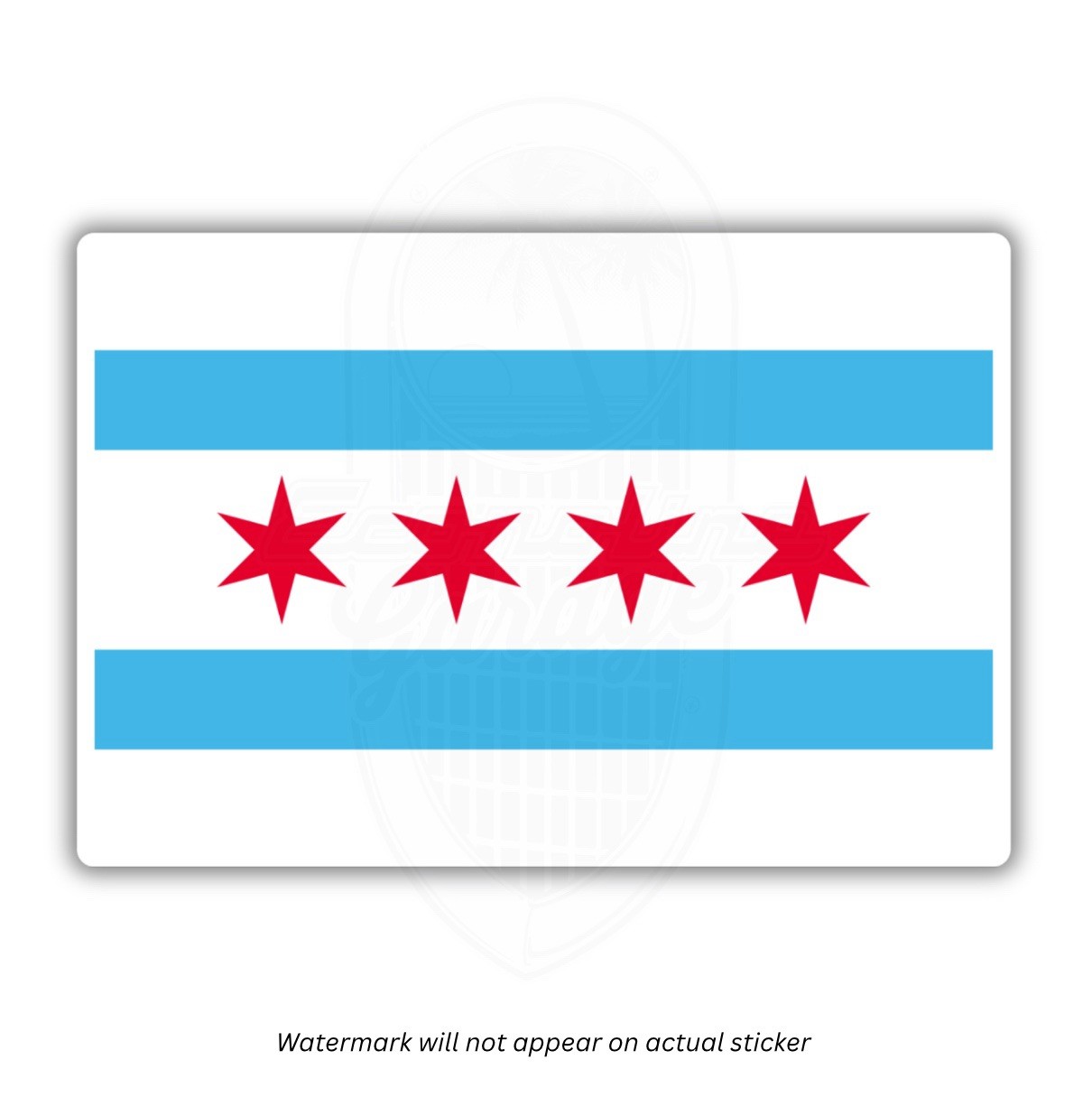X3 City of Chicago Illinois 3” Flag Sticker Decal Windy City ORD Chi-Town Police