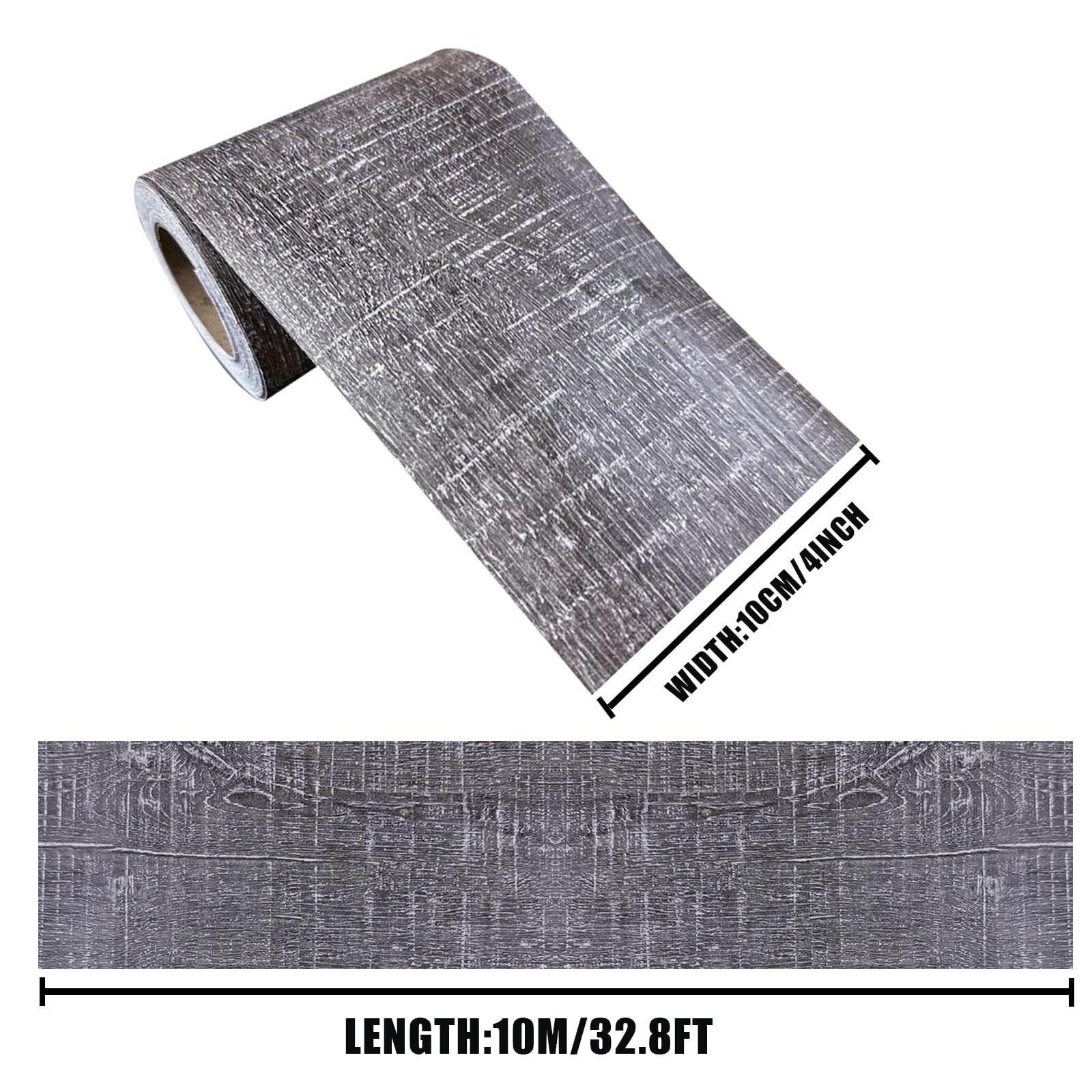 11 Yard Grey Wood Grain Wallpaper Bathroom Mirror Frame Sticker, Various Room…