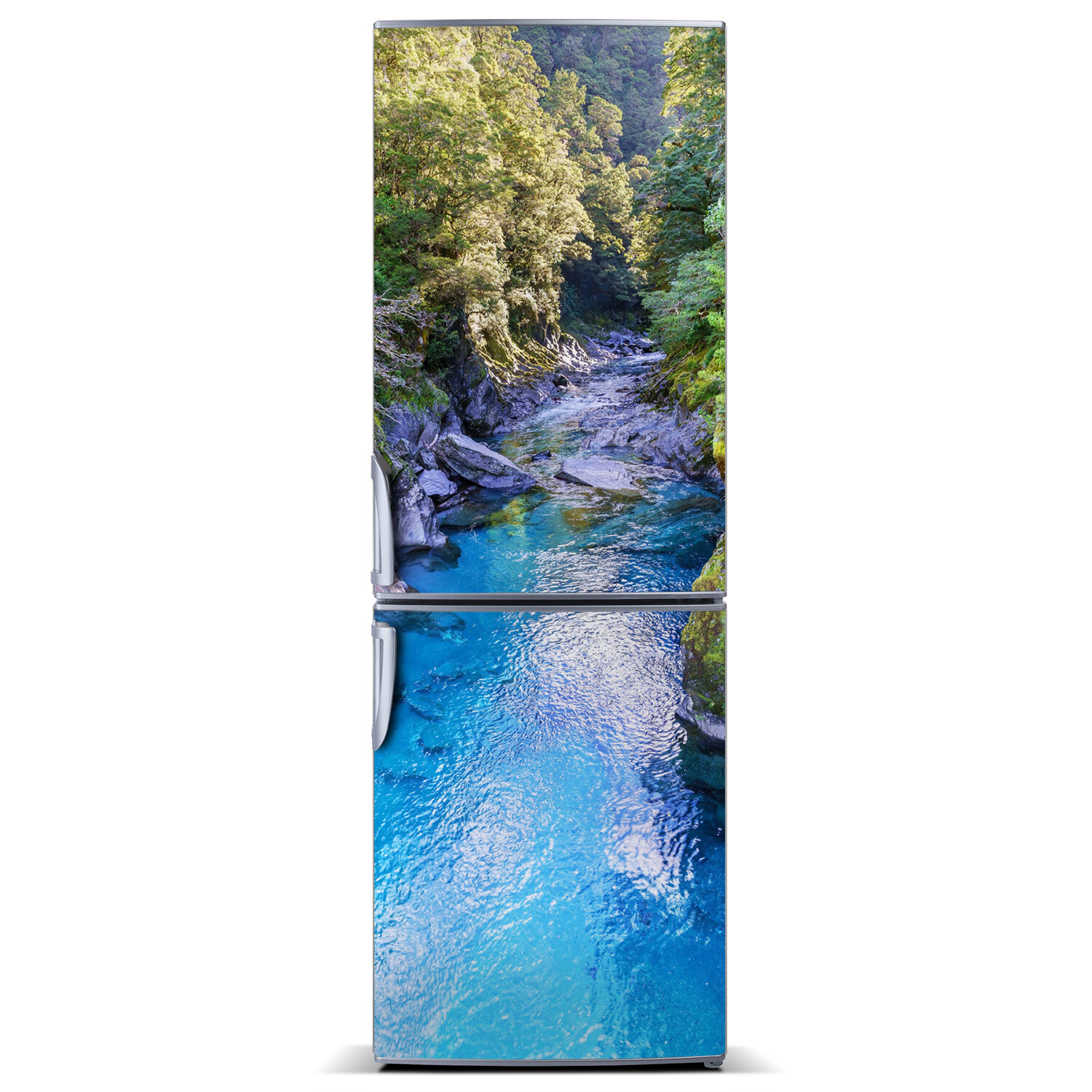 Home Refrigerator Self Adhesive Removable Sticker Landscapes River in the forest