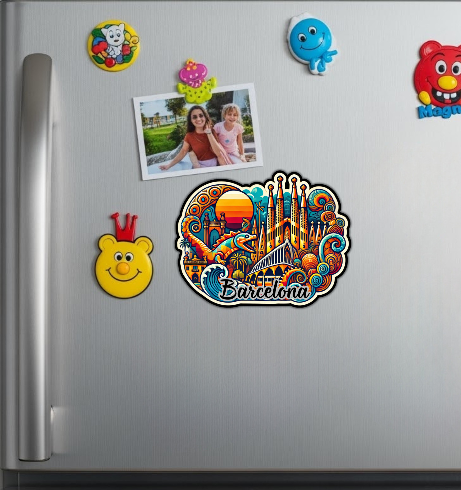 Barcelona Spain Fridge Magnet or Laptop Sticker