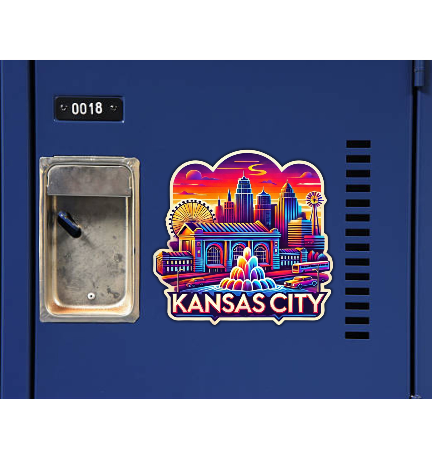 Kansas City Fridge Magnet or Laptop Sticker