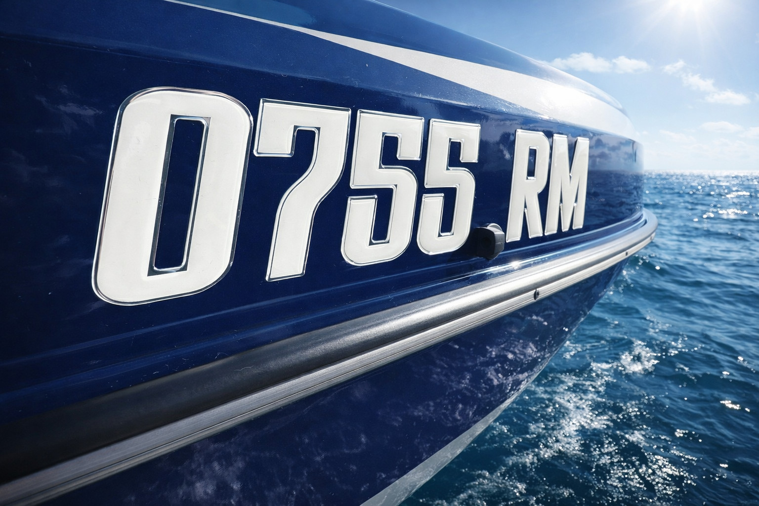 White Raised Domed Registration Numbers for Boat & Jet Ski