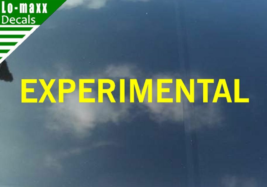 Experimental Aircraft Markings Aviation Superior Quality Die Cut Vinyl Decal