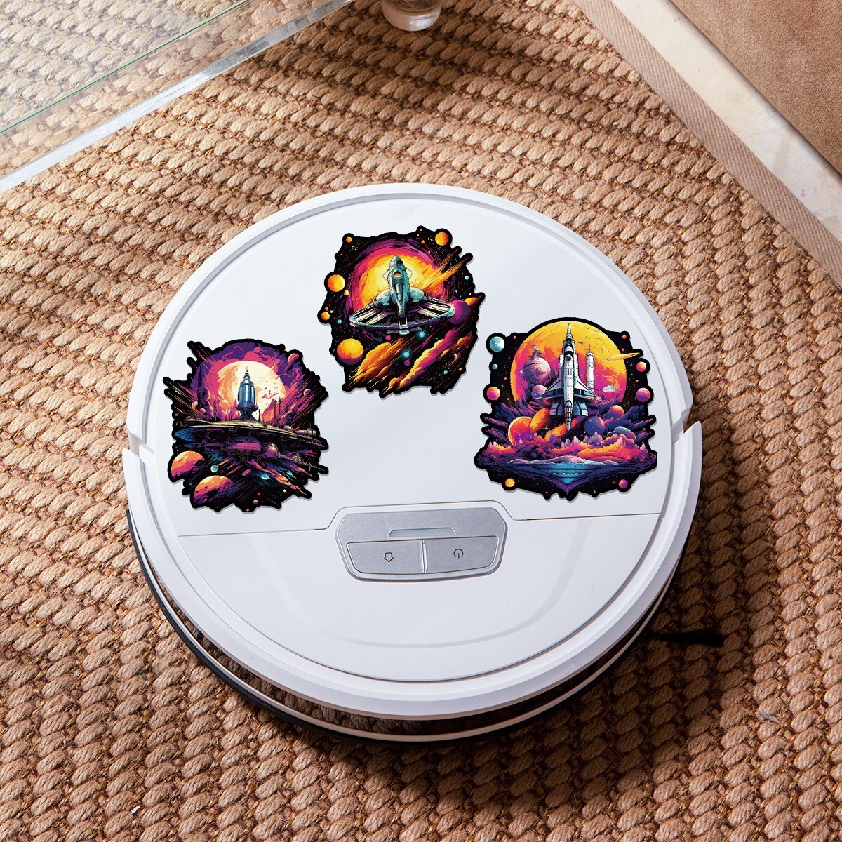 50Pcs Stickers Spaceship Galaxy Outer Space Laptop Luggage Car Graffiti Vinyl