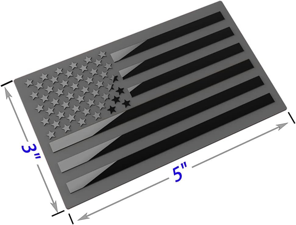 3D Metal American Flag Emblem Decal，Black American Flag Decal for Car, Truck