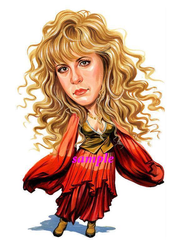 STEVIE NICKS GLOSSY CARTOON MAGNET REFRIGERATOR LOCKER MAN CAVE CHRISTMAS