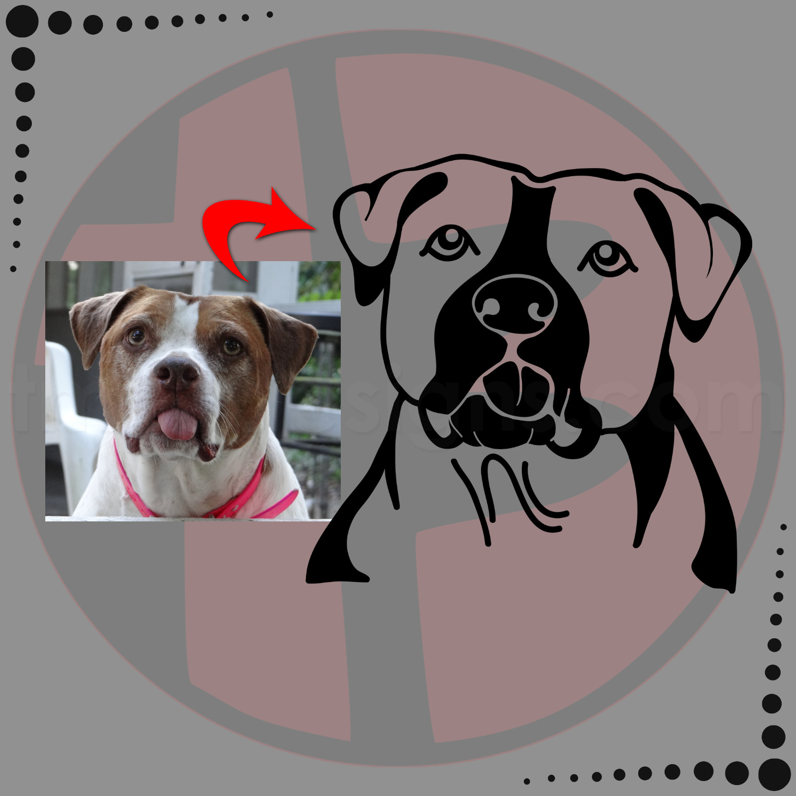 CUSTOM Artist-Drawn Pet Portrait 5 inch Vinyl Decal CHOOSE COLOR