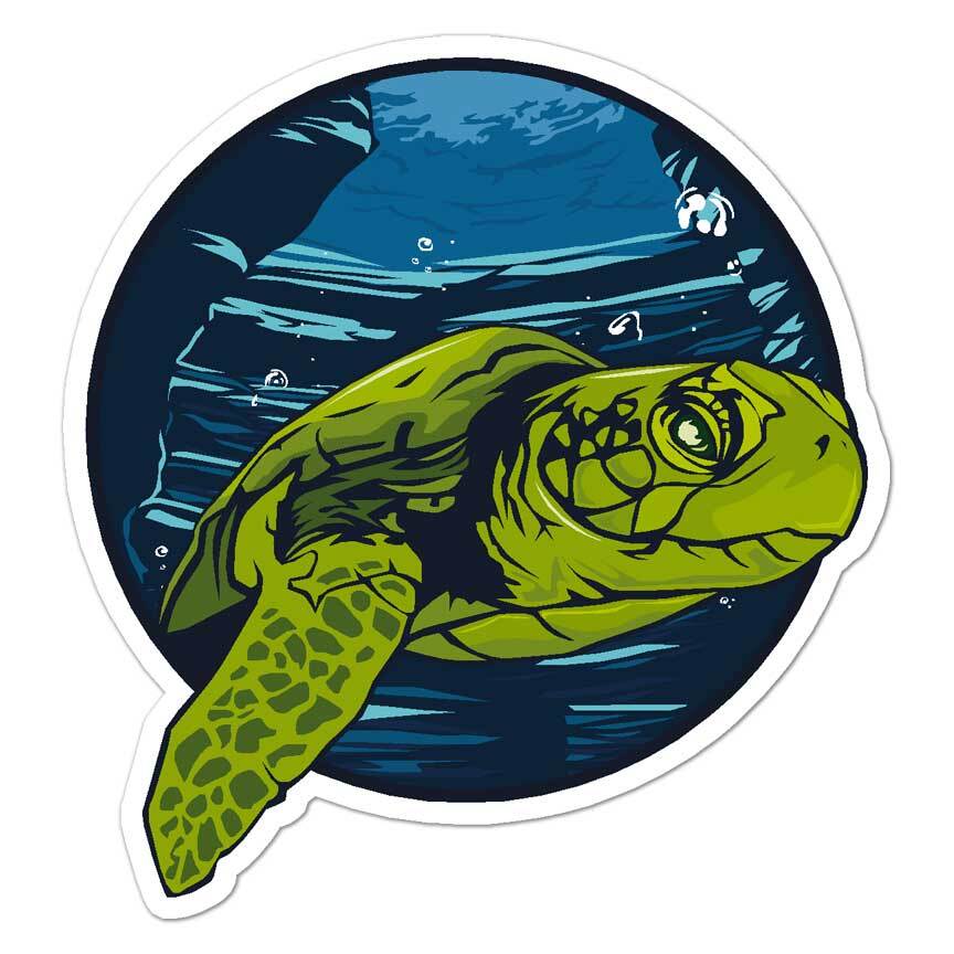 Sea Turtle, Vinyl Decal Sticker, Indoor Outdoor, 3 Sizes, #8025