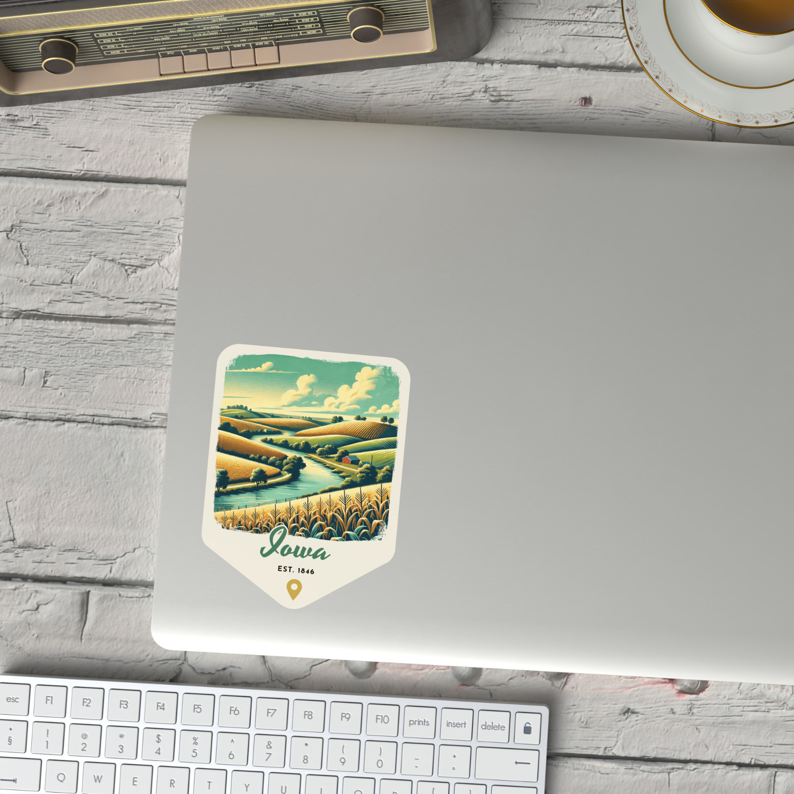 Iowa State Sticker Retro Travel Vinyl Decal for Laptop Water Bottle Car