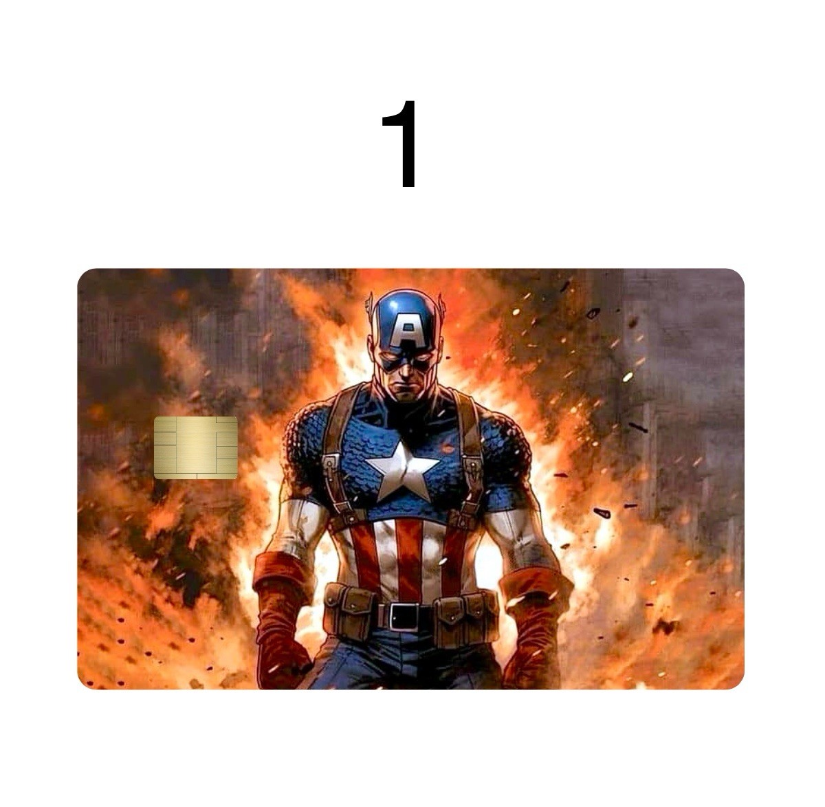 2 Captain America Premium Print Bank Card Vinyl Skins Small Chip. Choose Any 2