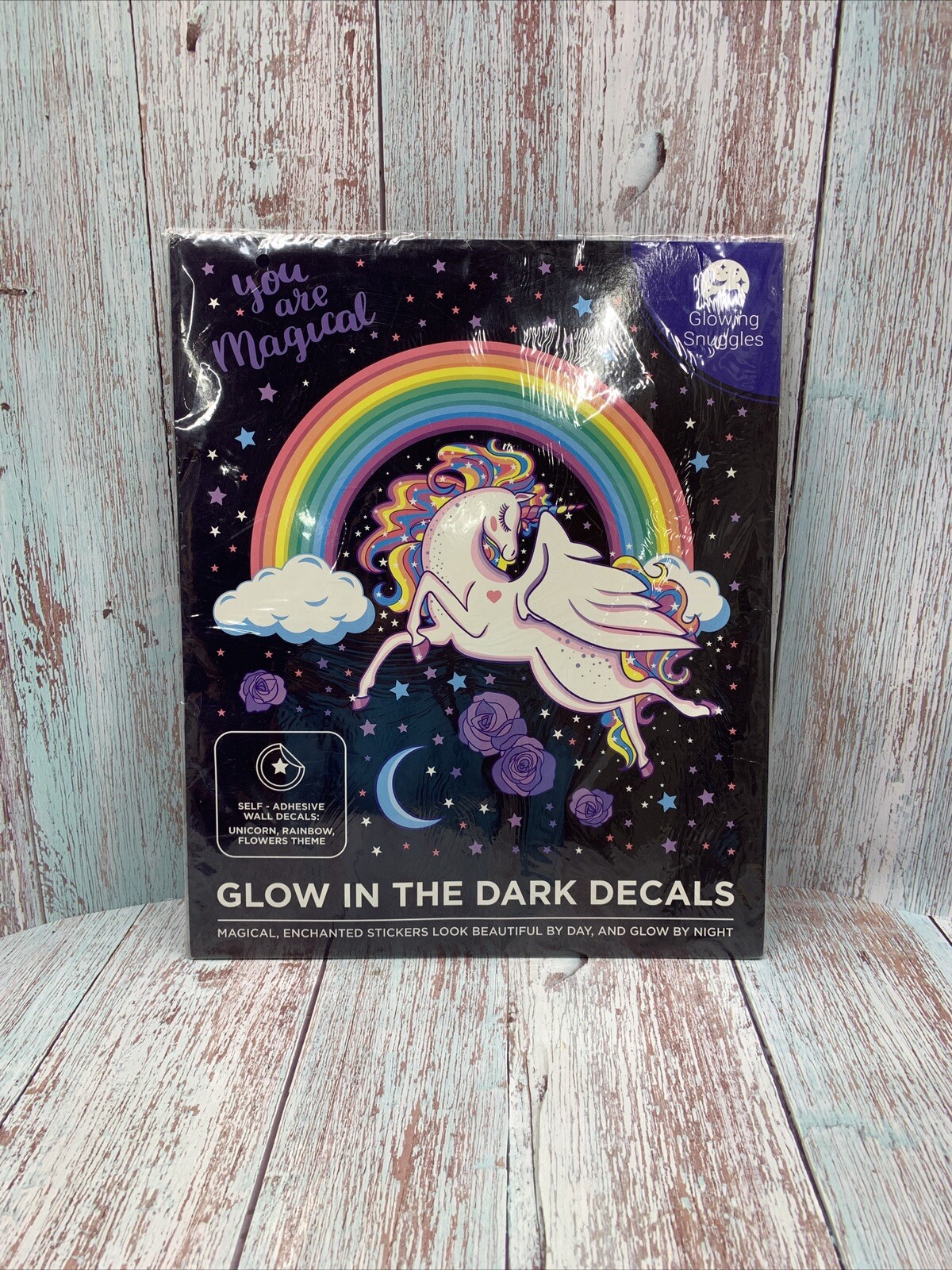 Unicorn & Stars Glow In The Dark Wall Stickers For Kids Baby Bedroom NIP