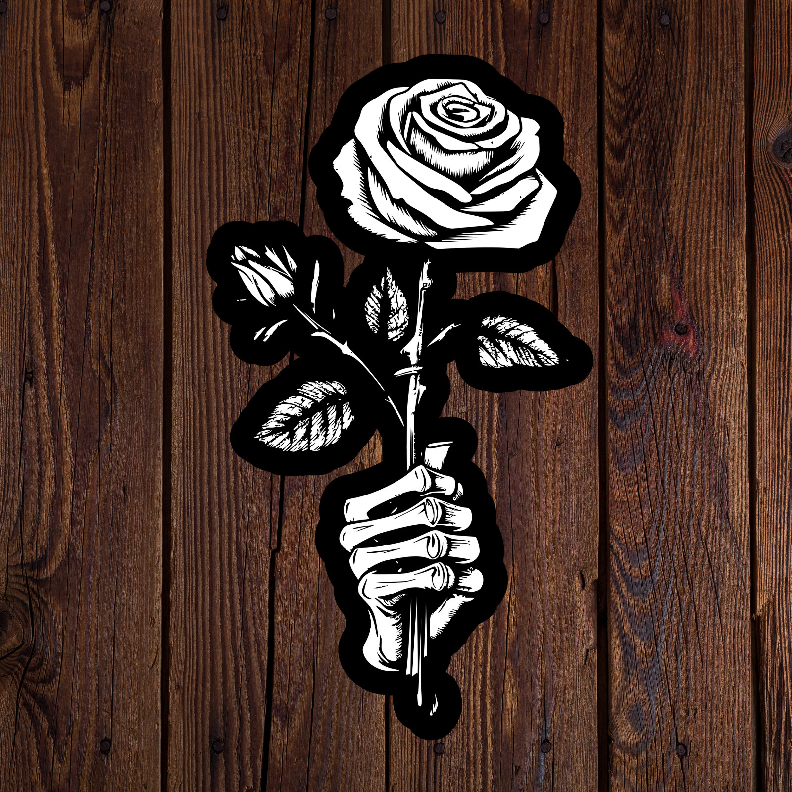 Skeleton hand rose sticker vinyl decal girlfriend anniversary gift love