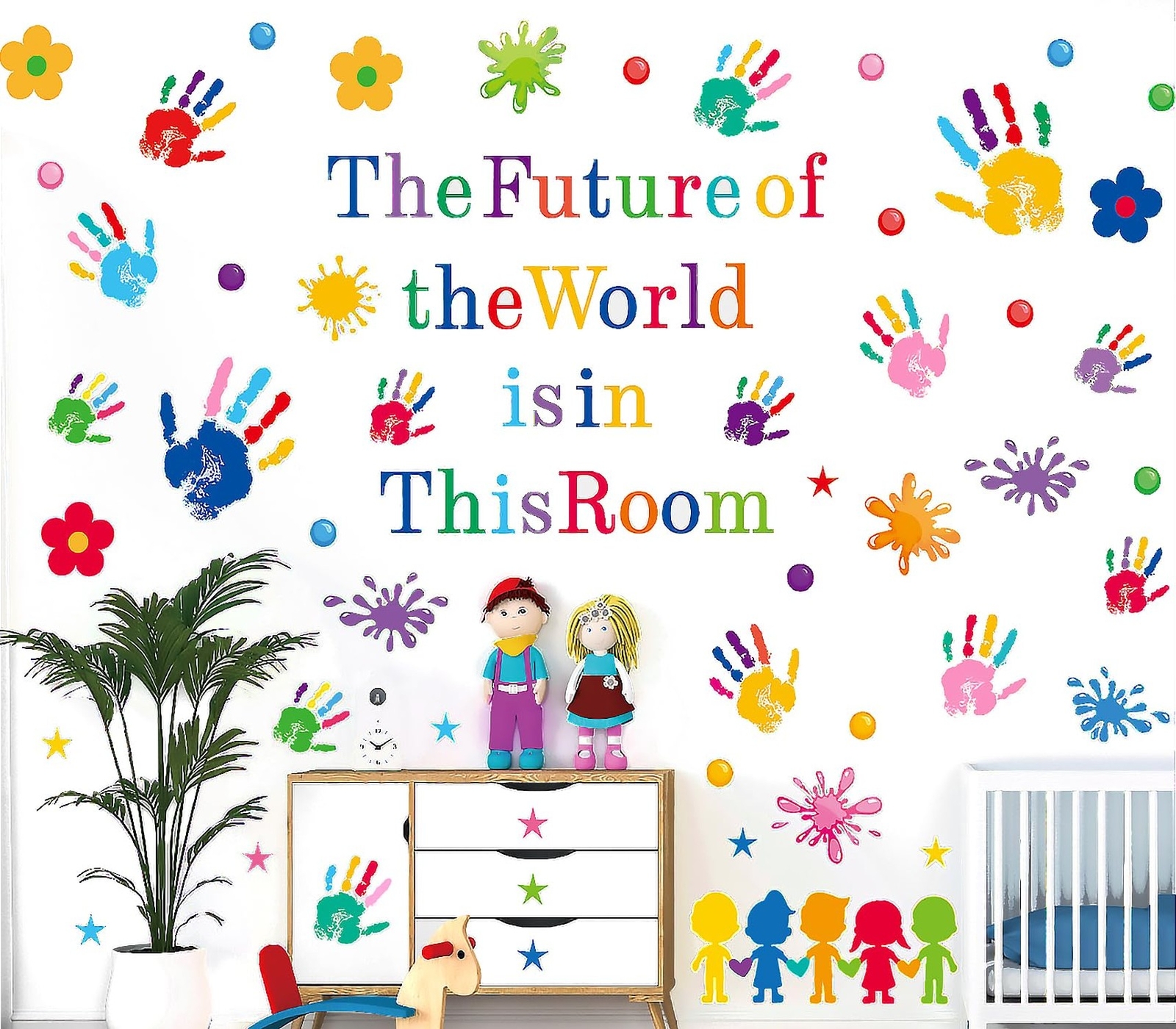 Wall Decals Peel and Stick Playroom Wall Decor Wall Stickers & Murals 7 PCS A…