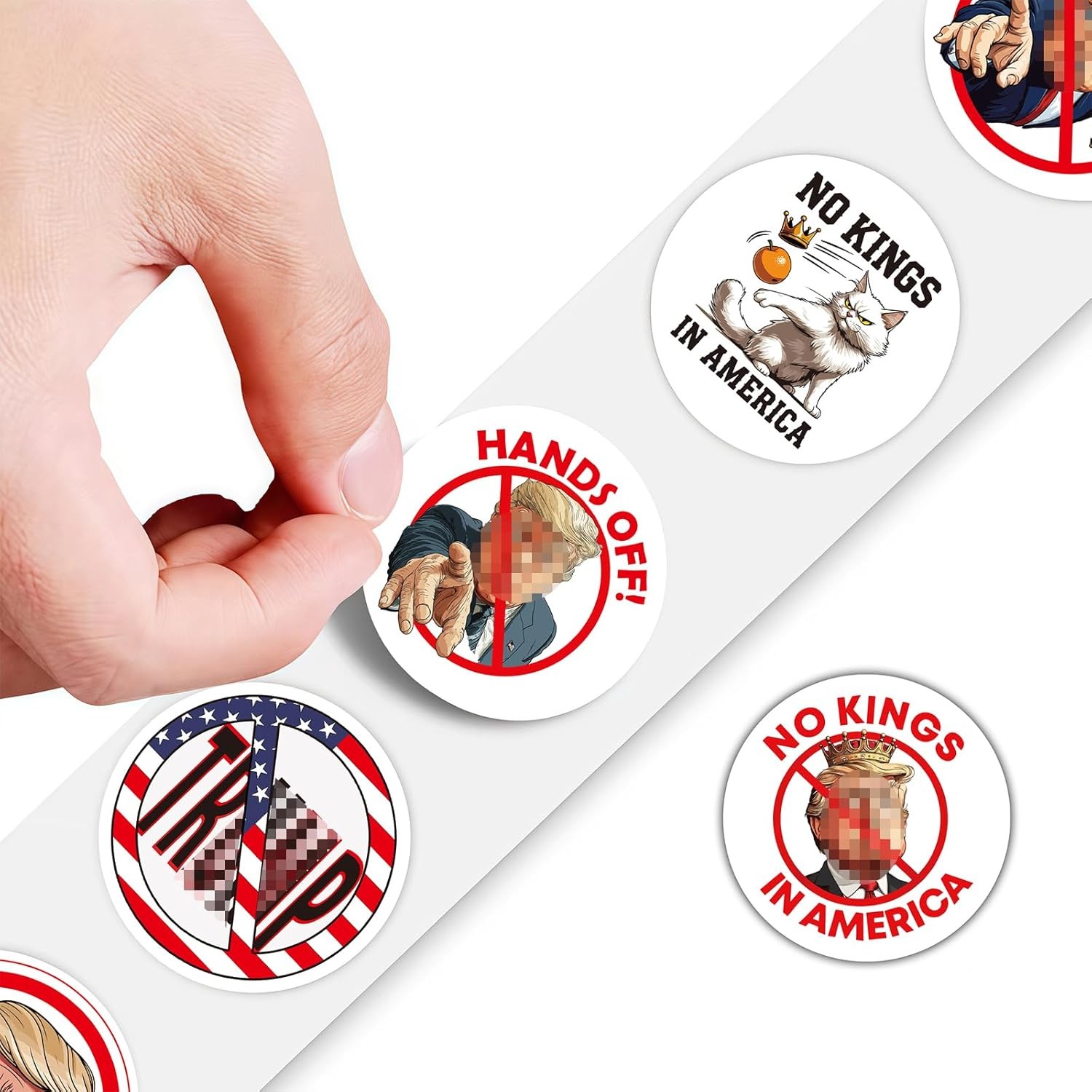 Anti Tr××P Stickers Roll No Kings 500Pcs – No Tr××P Dump Tr××P 2025 No Kings in