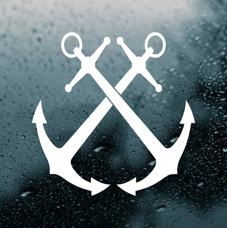 Crossed Anchors Vinyl Decal – Boating Beach Ocean Summer – Die Cut Sticker