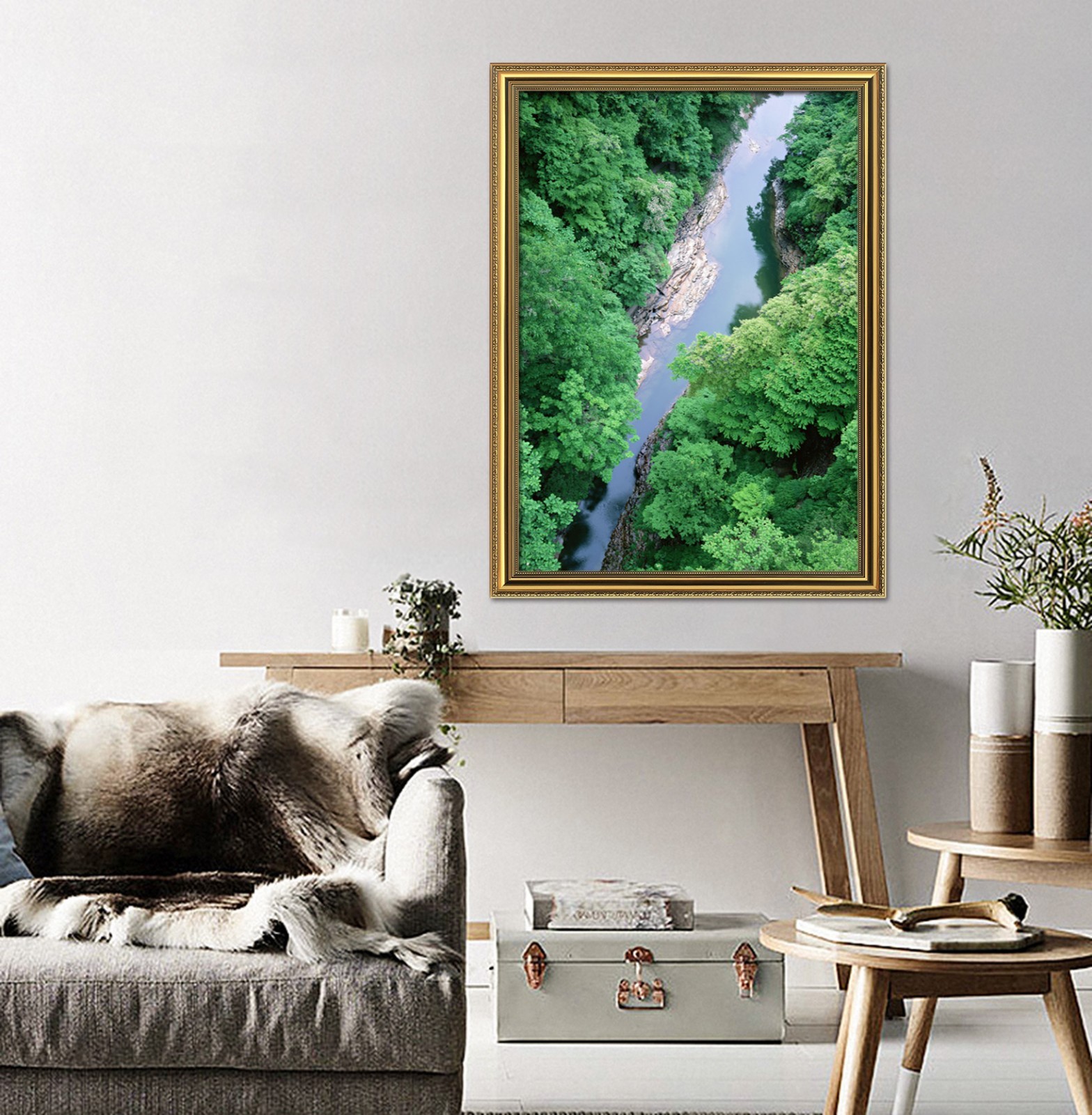 3D Forest River 667 Fake Framed Poster Home Decor Print Painting Unique Art