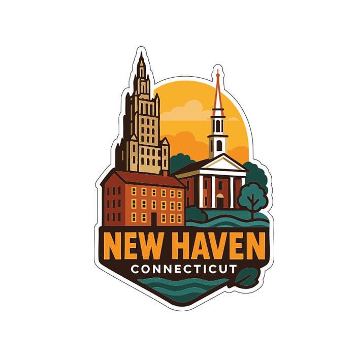 New Haven Sticker Decal Vinyl Die-Cut City Skyline Landmark Design