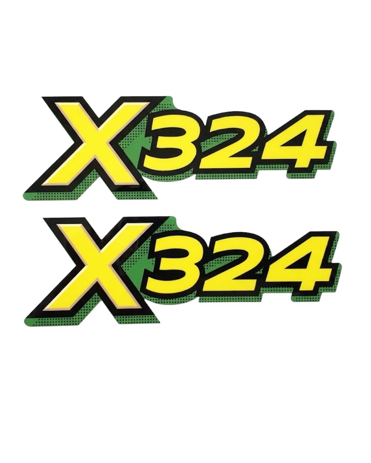 TWO Side Hood Decals. For X324 Tractor John Deere Laminated Vinyl