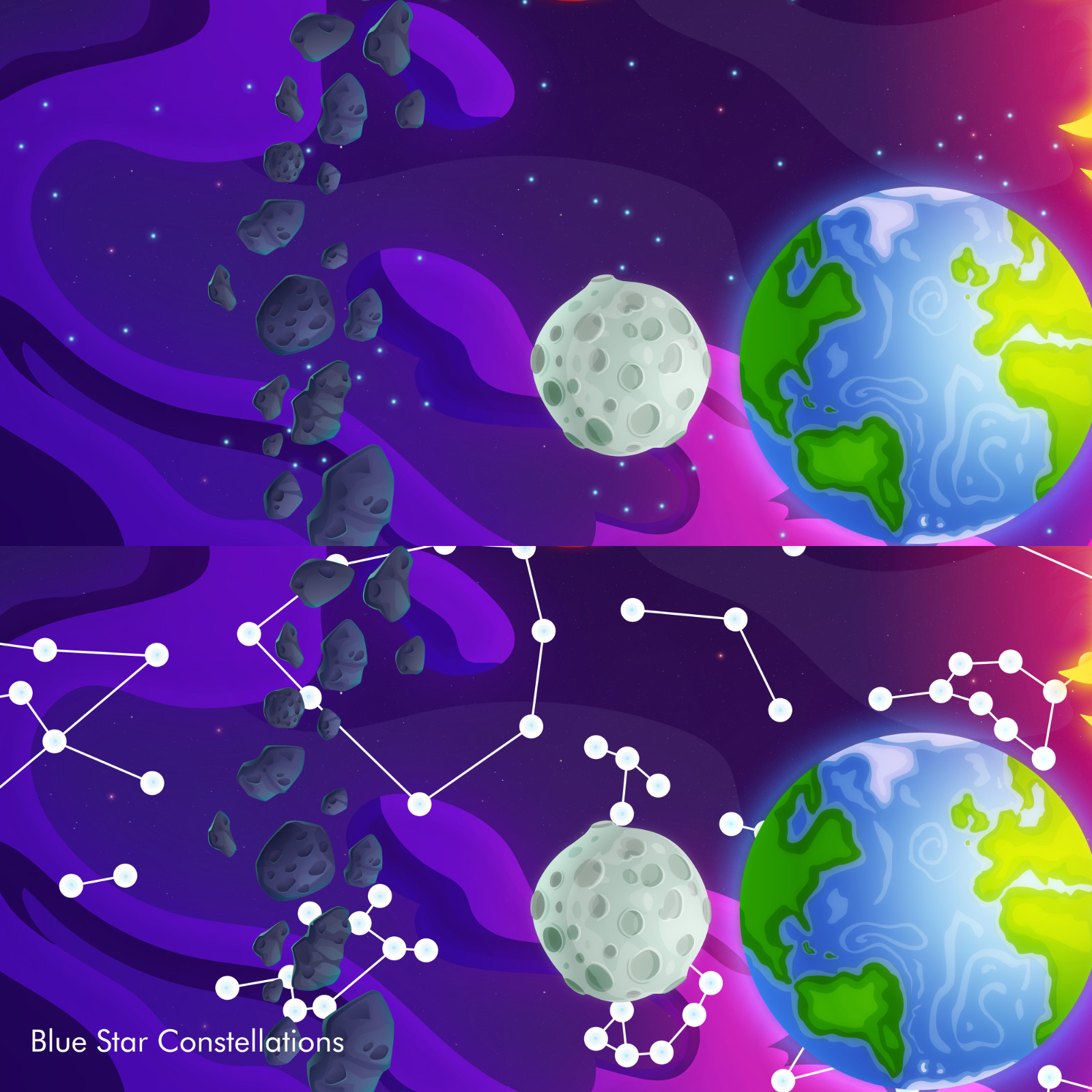 Kids Solar System Space Wall Mural Wrap Peel and Stick Vinyl Wallpaper Wrap Film