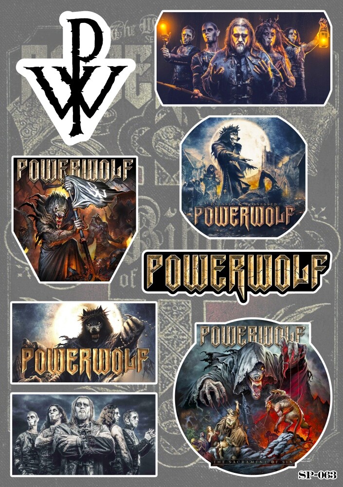 Powerwolf Sticker Pack | Warewolf German Power Heavy Metal Music Band Logo