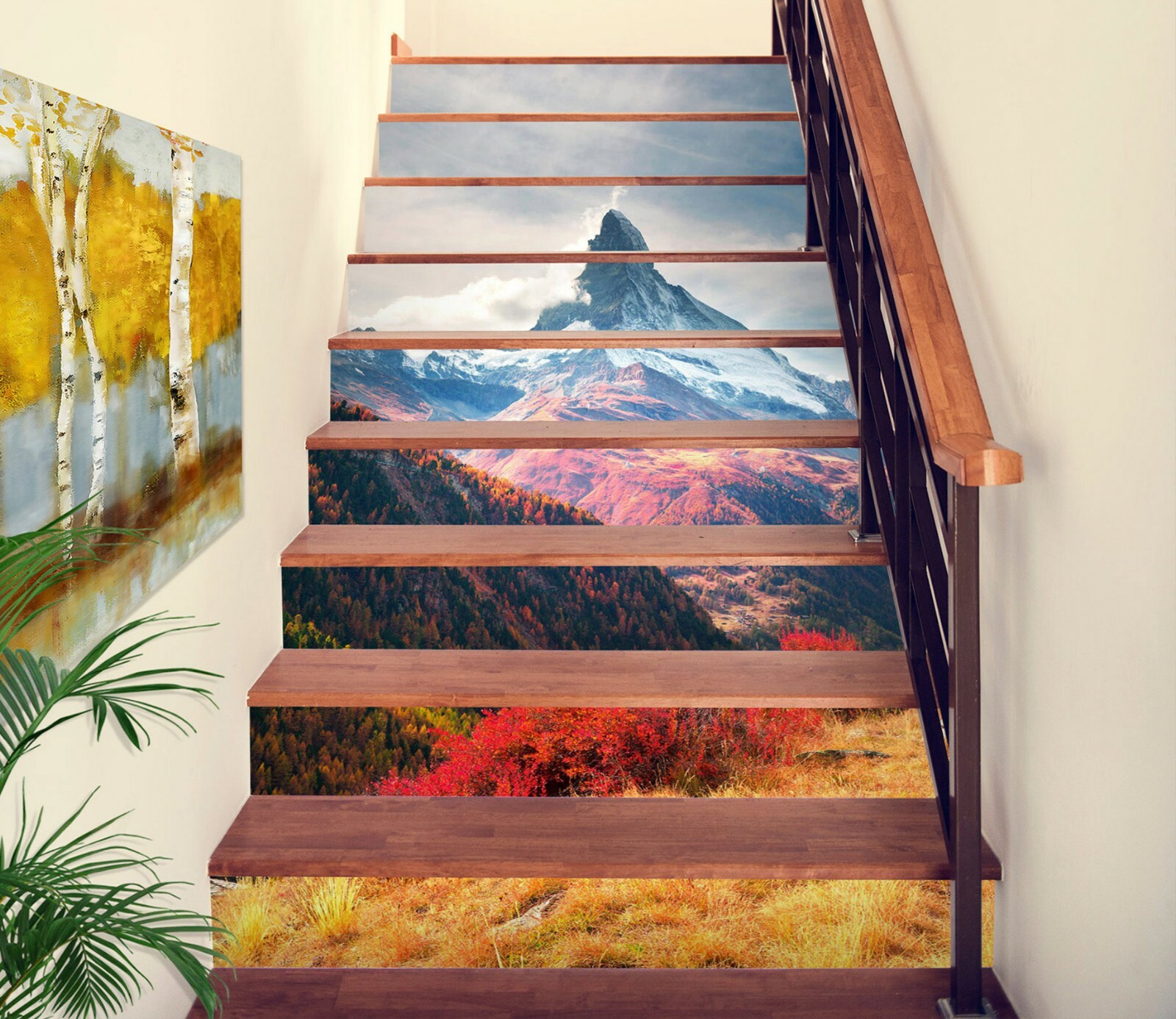 3D Mountain Grass NA449 Stair Risers Decoration Photo Mural Decal Wallpaper Fay