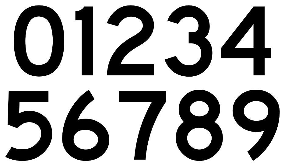Highway Gothic Mailbox Address Numbers Vinyl Sticker Decal Waterproof