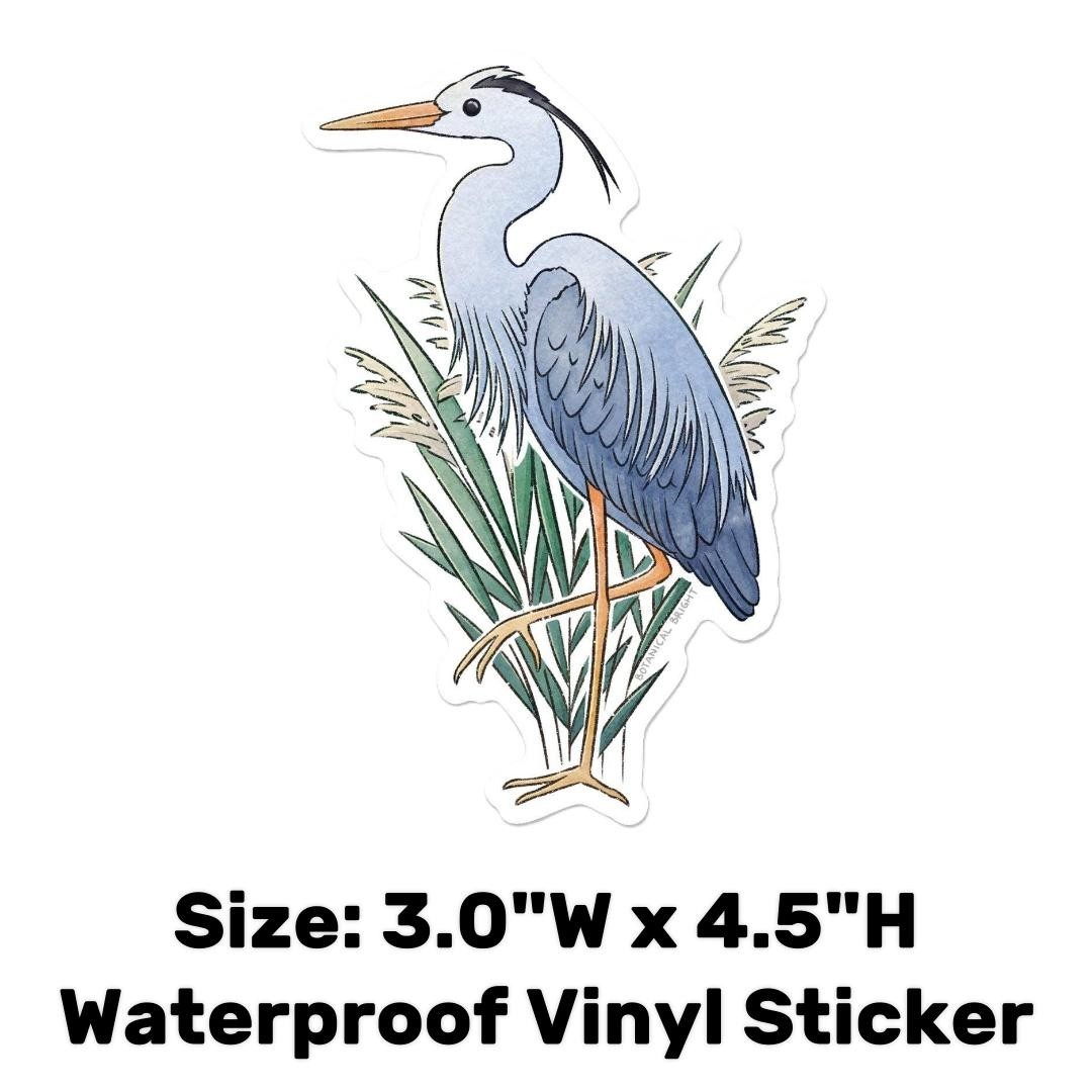Heron Bird Sticker Large Waterproof Vinyl Wildlife Nature Decal Laptop Journal