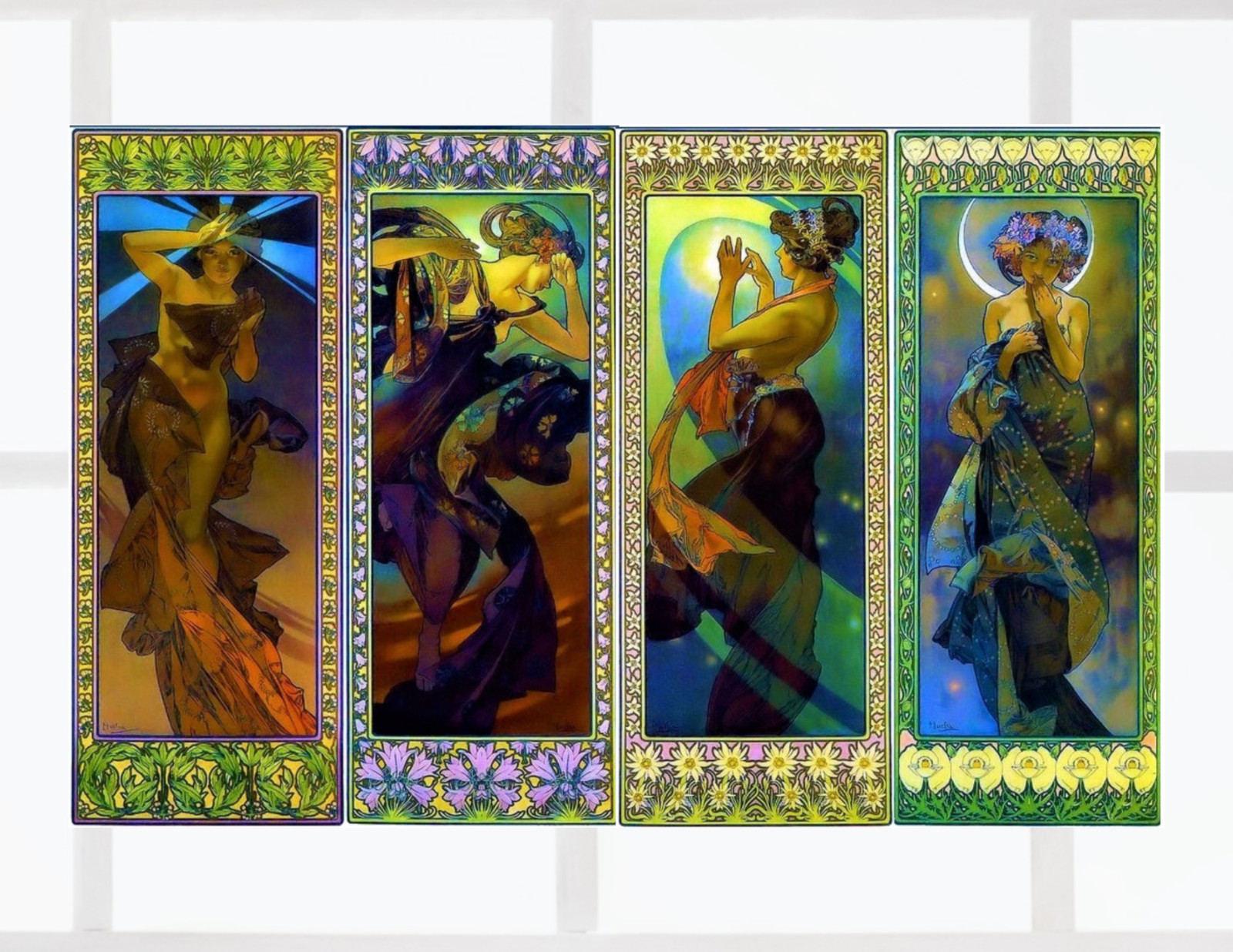 Moonlight by Mucha WINDOW CLING Sun-catcher Size 10.6" Repositionable Vinyl