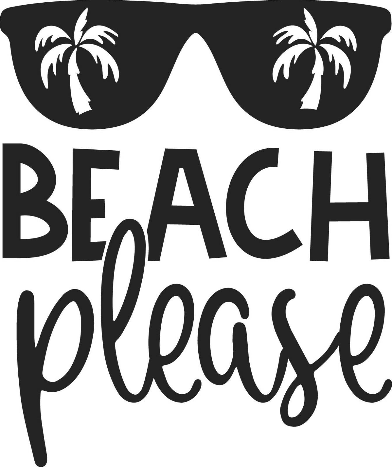 Beach Please Sunglasses Decal Sticker Decor Ocean Sun Summer Palm Trees Vacay