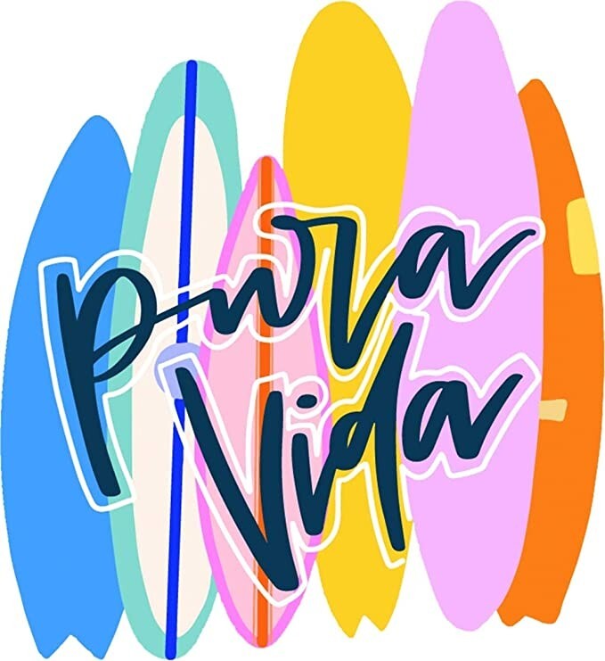 Pura Vida Surf Stack Stickers – Exclusive Colorful Design, Adhesive Accessories