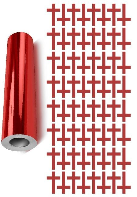 Cross Stickers Chrome Red 1" Religious Envelope Seals Church DC31