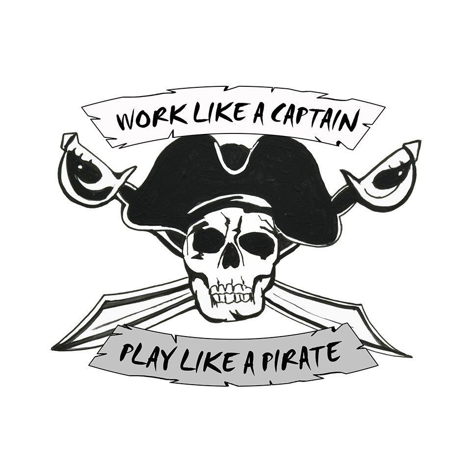 Decal Vinyl Sticker "Work / Play" – Pirate Skull Made in USA