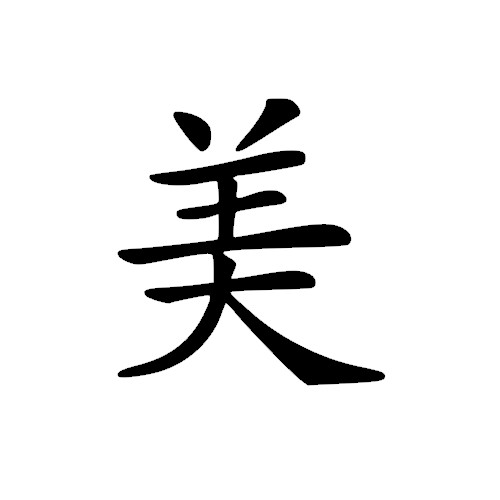 Chinese symbol sticker  BEAUTY decal for Yeti  water bottle decal  Mug Decal