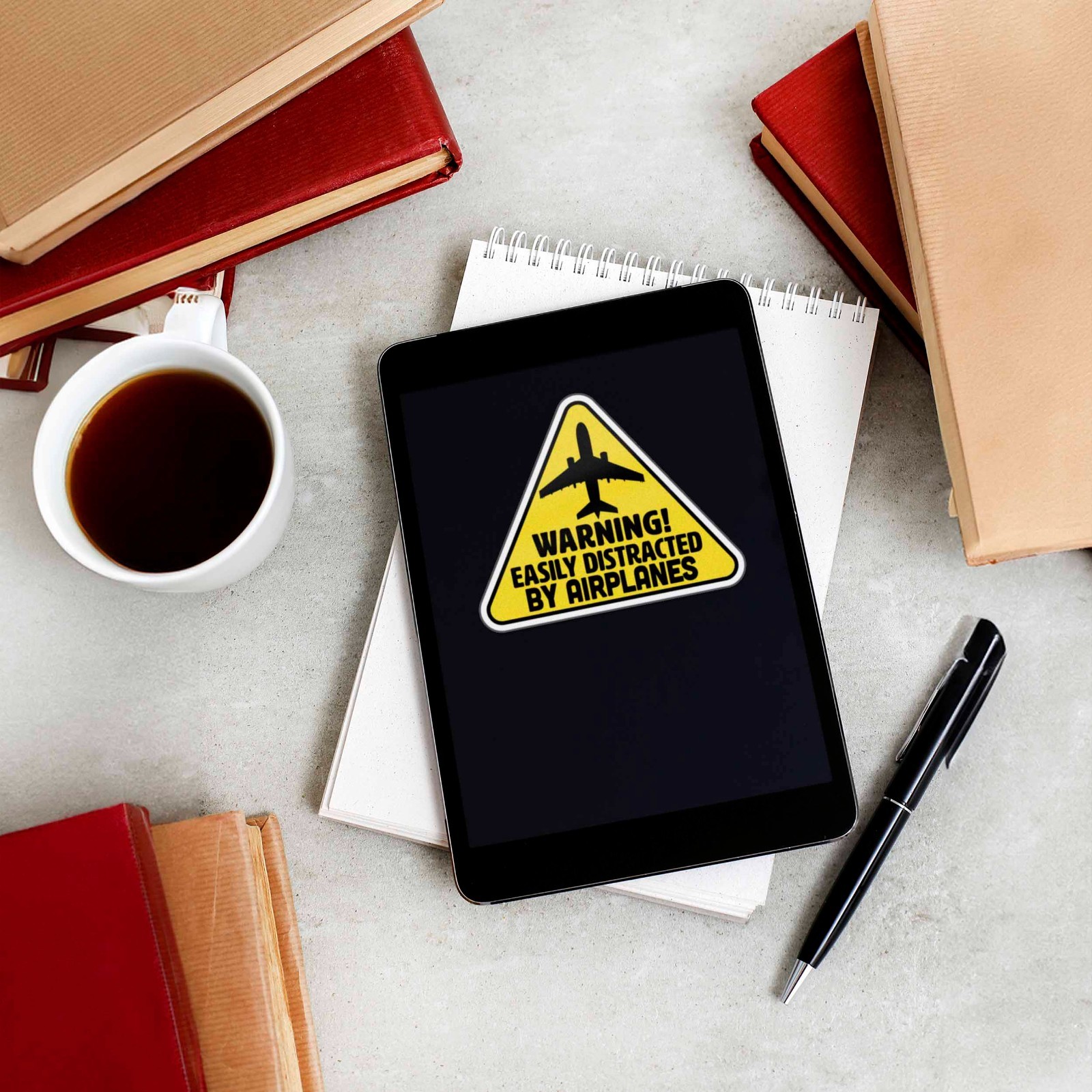 Easily Distracted by Airplanes Sticker – Funny Pilot Decal for Laptop