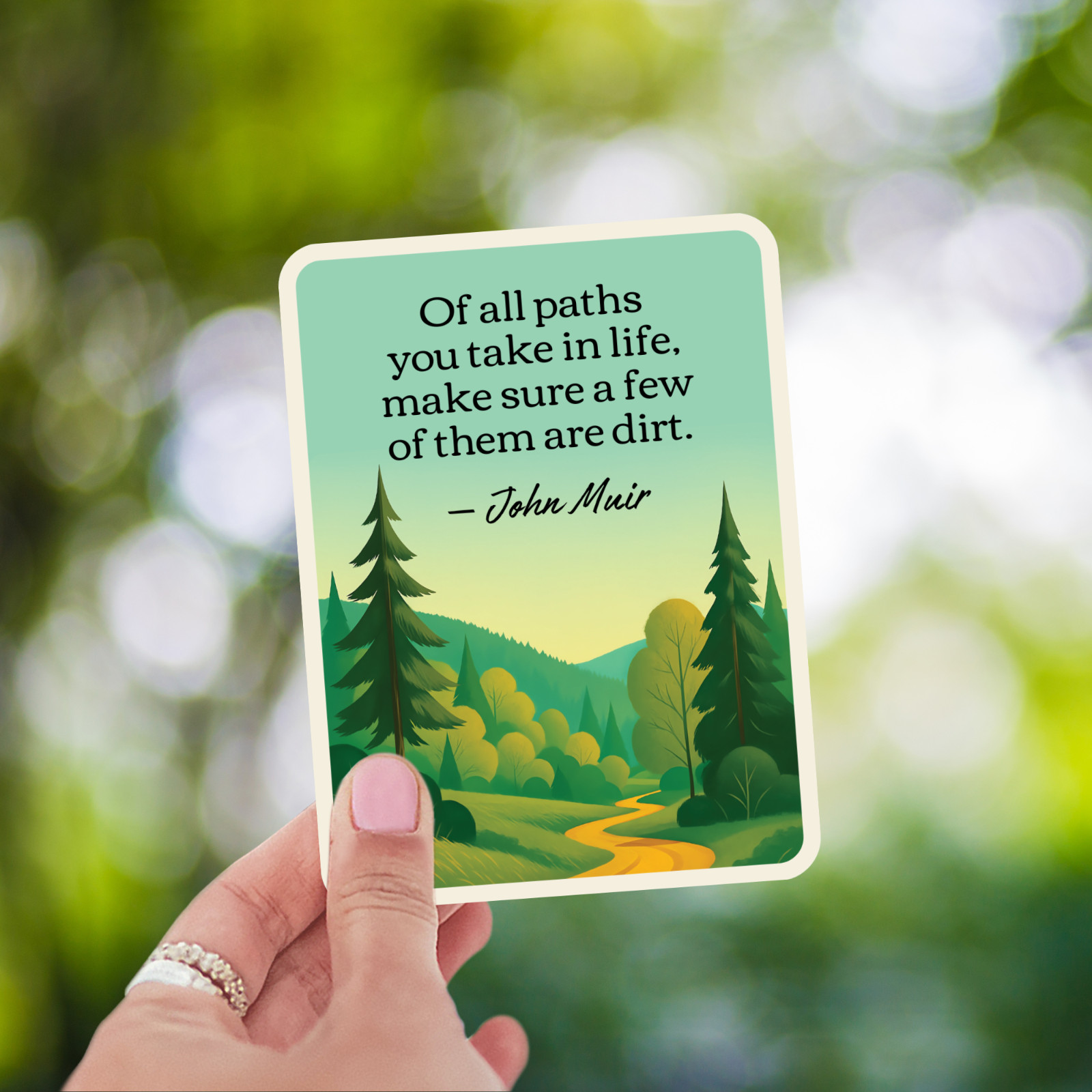 John Muir Quote Sticker Hiking Nature Retro Forest Trail Vinyl Decal