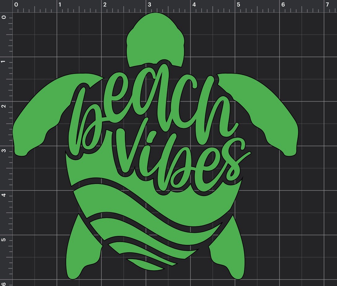 "Beach Vibes" Vinyl Decal Up to 11.5" – Specify Color – See Description