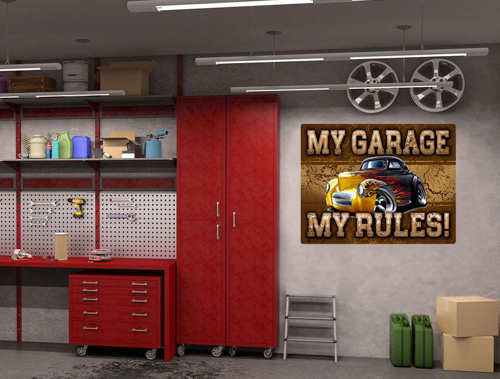 1941 Willy's Hot Rod My Garage My Rules Wall Art Graphic Sticker