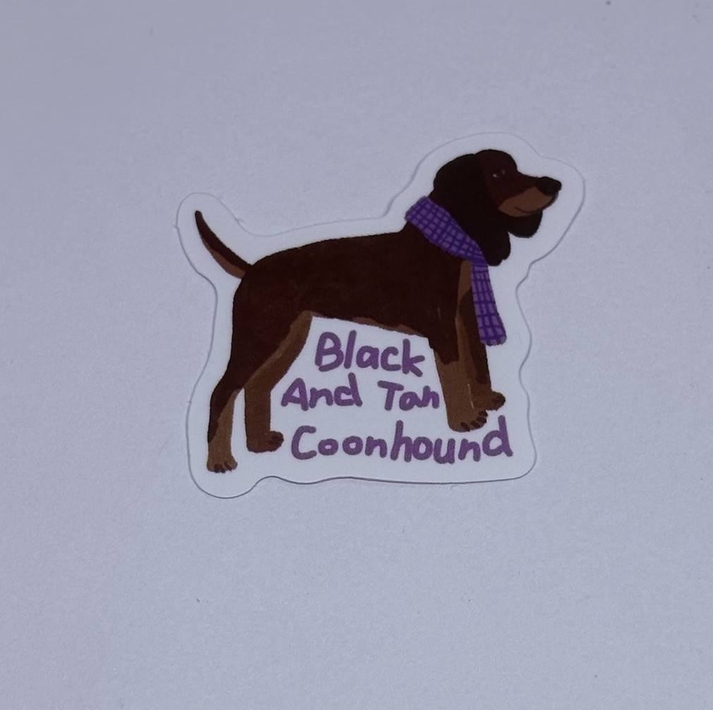 Black & Tan Coonhound Dog Sticker Cute Pup Animal Art Decal Vinyl Souvenir Tc9