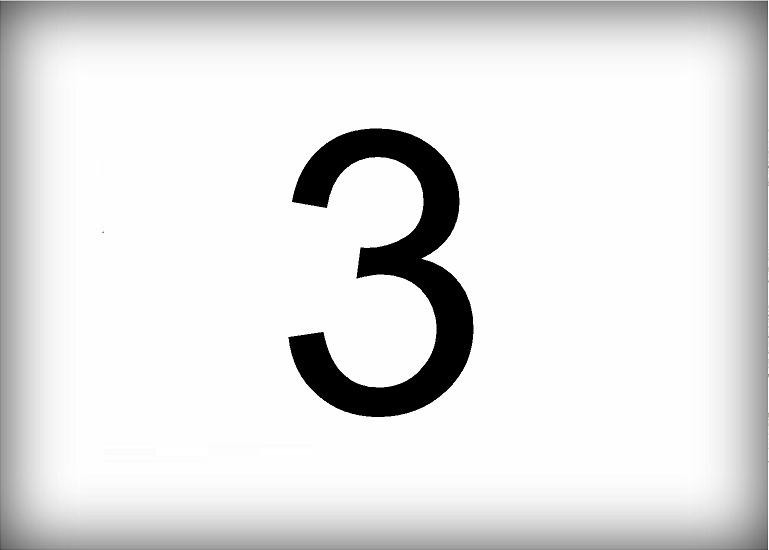 Number 3 (THREE) Vinyl Decals -50 in Set