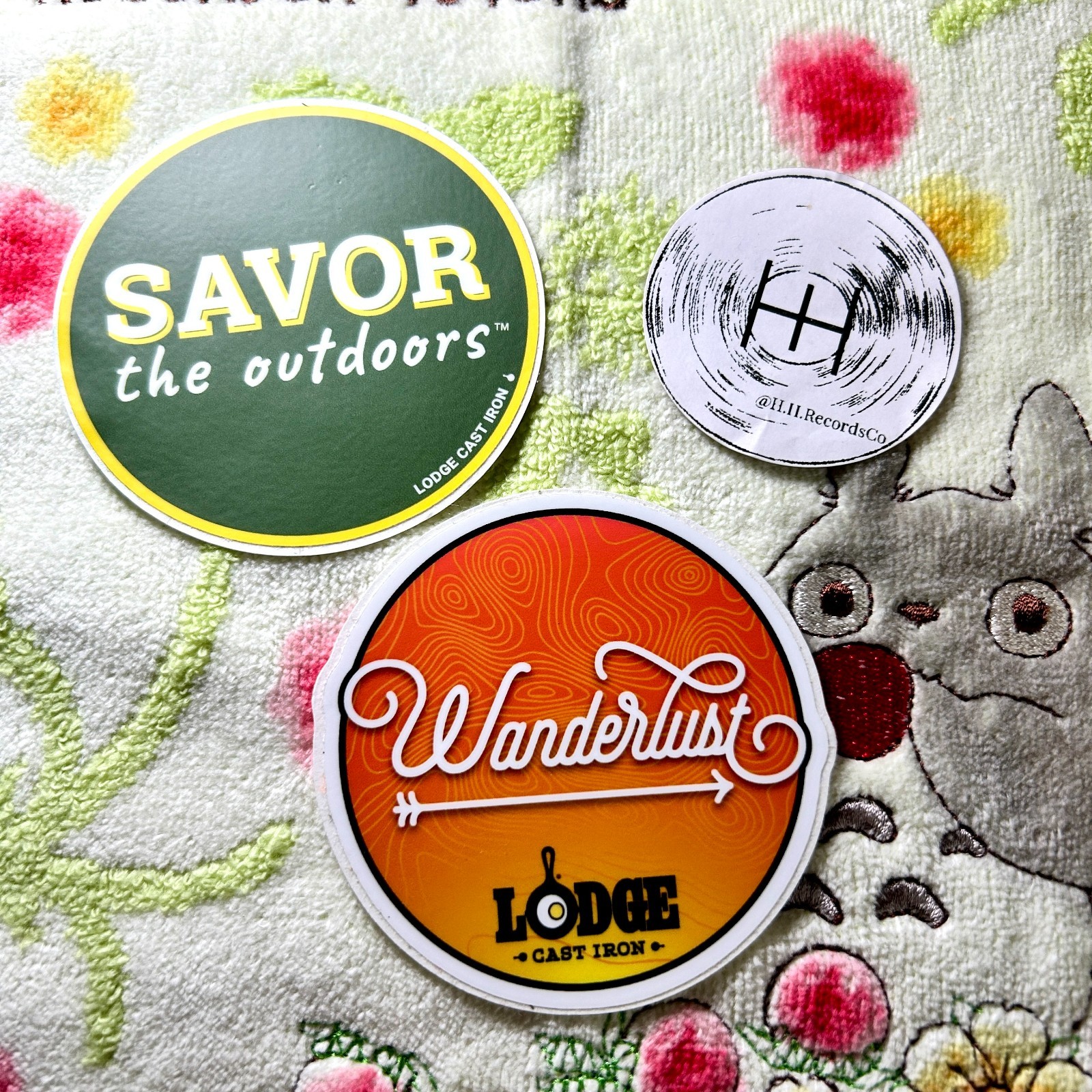 Lodge Cast Iron Wanderlust Savor Outdoors 3" Official Decal Sticker Set of 2 New