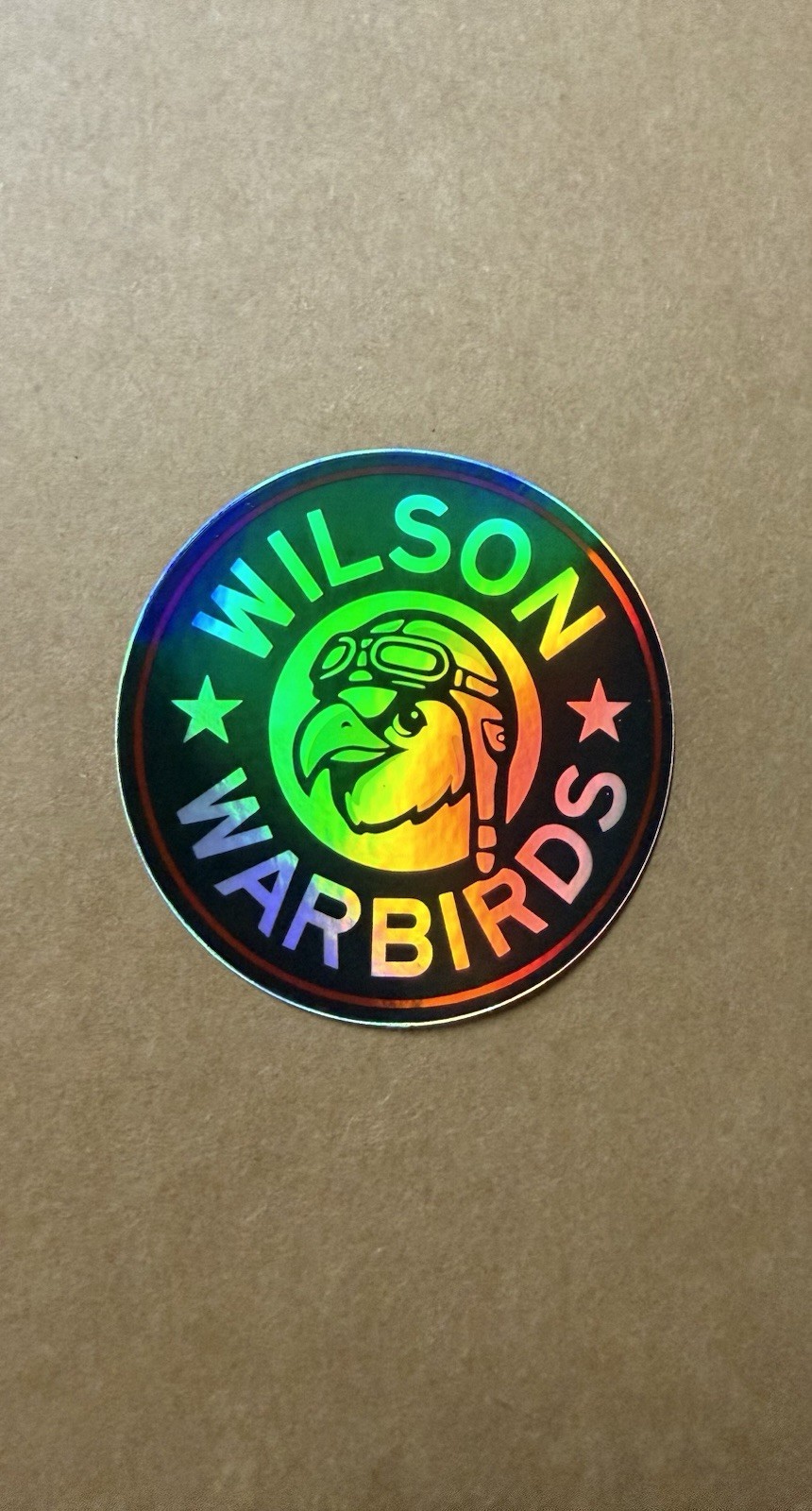 Wilson Warbirds 3” Round Circle Holo Sticker Decal NC North Carolina Baseball