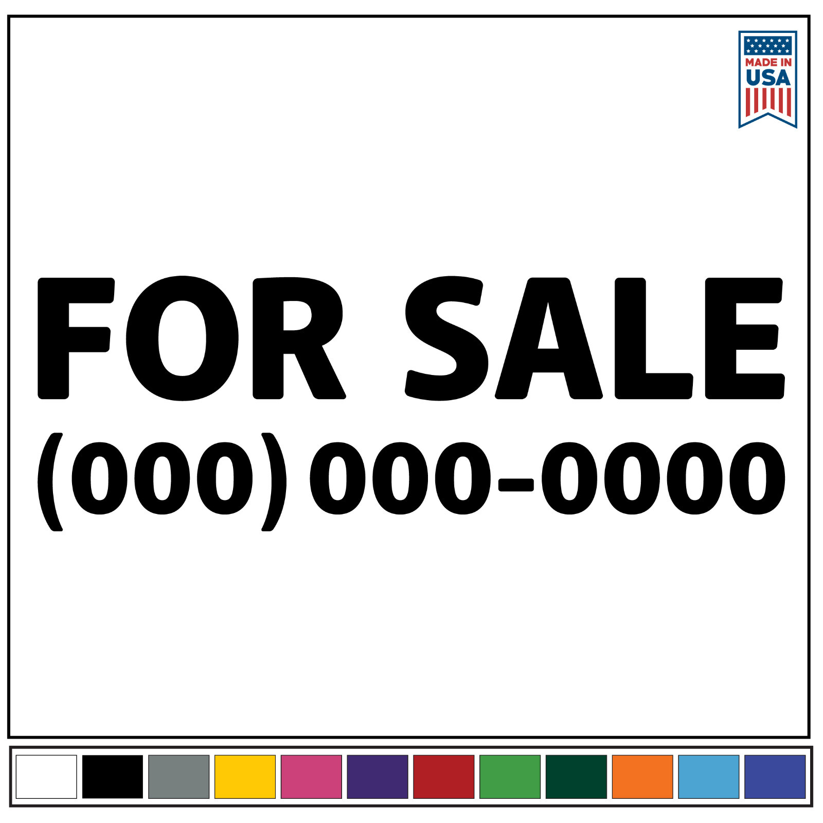 FOR SALE with YOUR PHONE NUMBER Vinyl Decal Sticker Custom Car Window Bumper