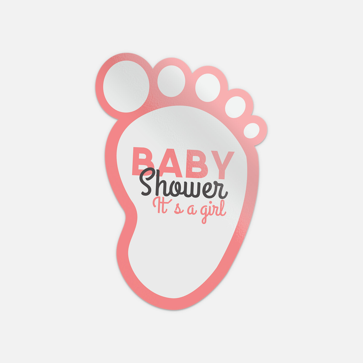 Footprint Baby Shower It's A Girl Vinyl Sticker Decal