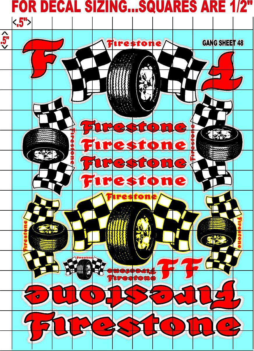 r/c car- WHITE VINYL Sticker Gang SHEET 48 -R/C MODEL Decals 1/12 -1/10-Axial