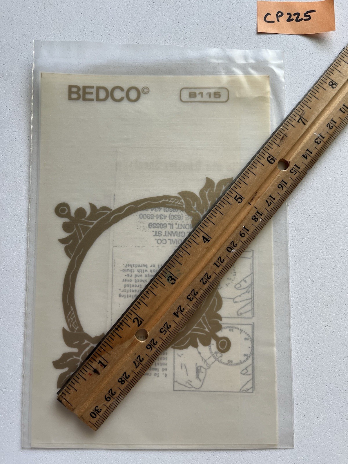 BEDCO B115 Ornate Oval Leaf Transfer ~5.25”x 4-5/16” CP225 NOS