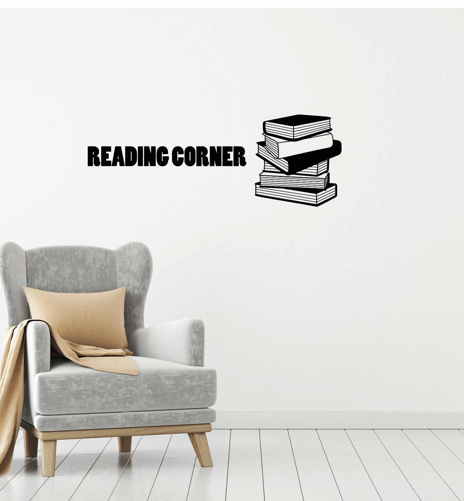 Vinyl Wall Decal Reading Corner Library Book Lover Room Decor Stickers (ig5706)