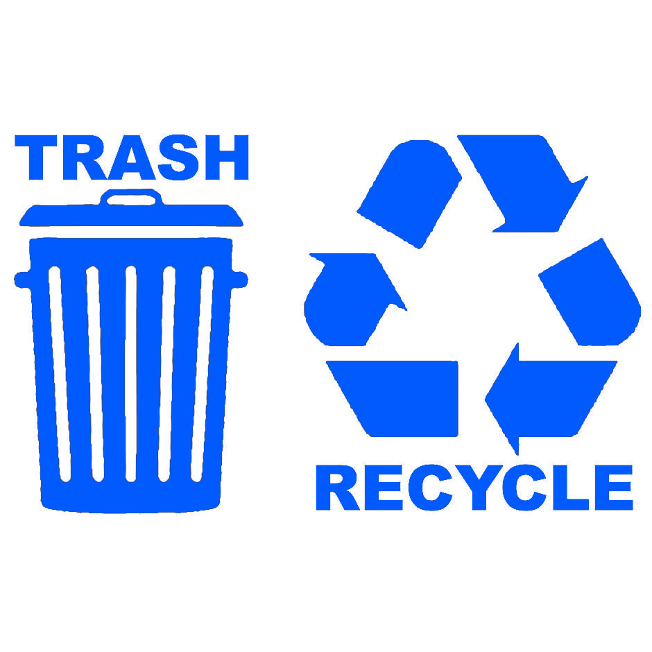 Recycle Trash Symbol Decal Label Choose Color & Size