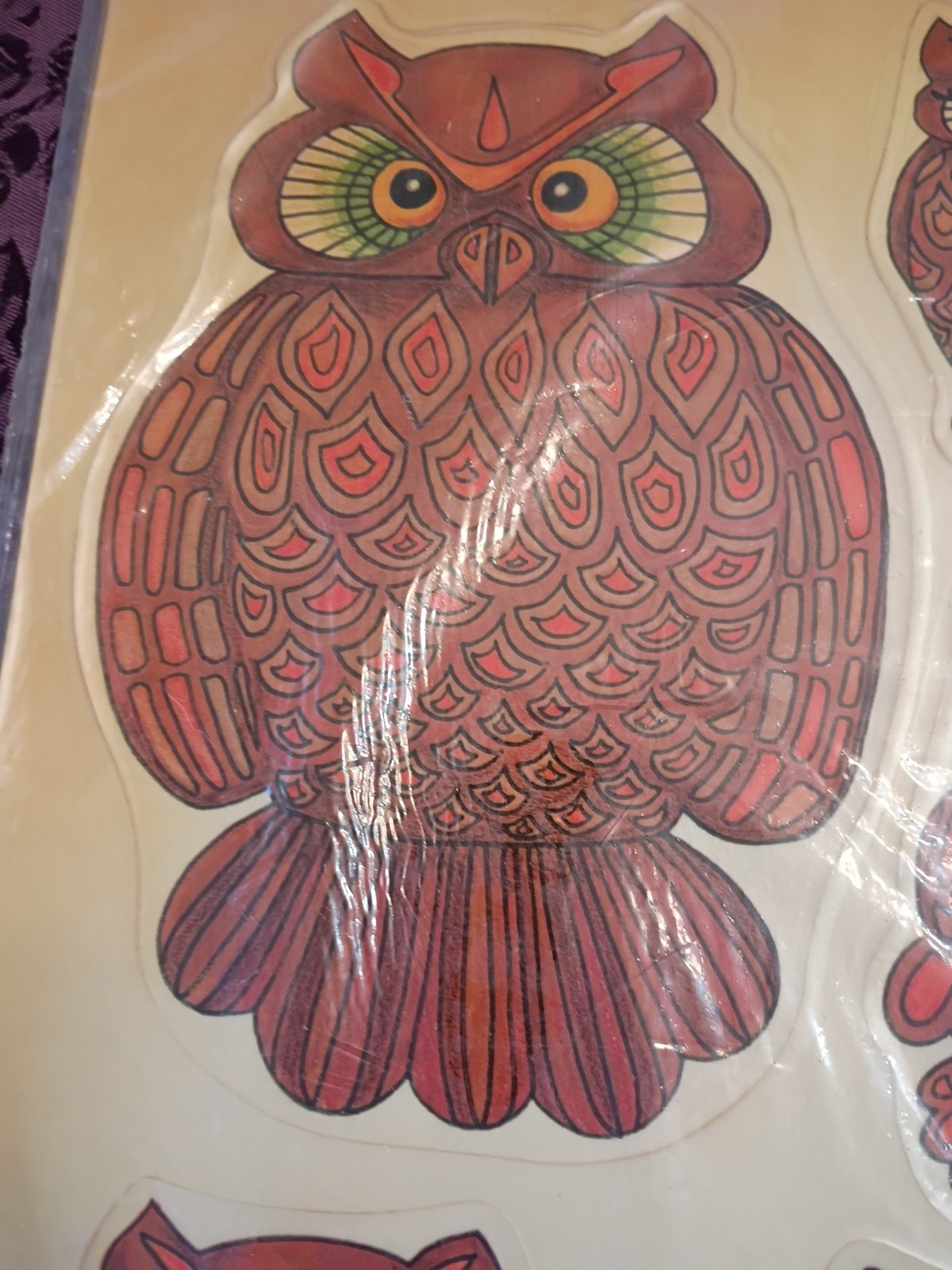 Vtg. Meyercord Artistiks Owl Vinyl Stickers Decals Decorations Sealed 70’s
