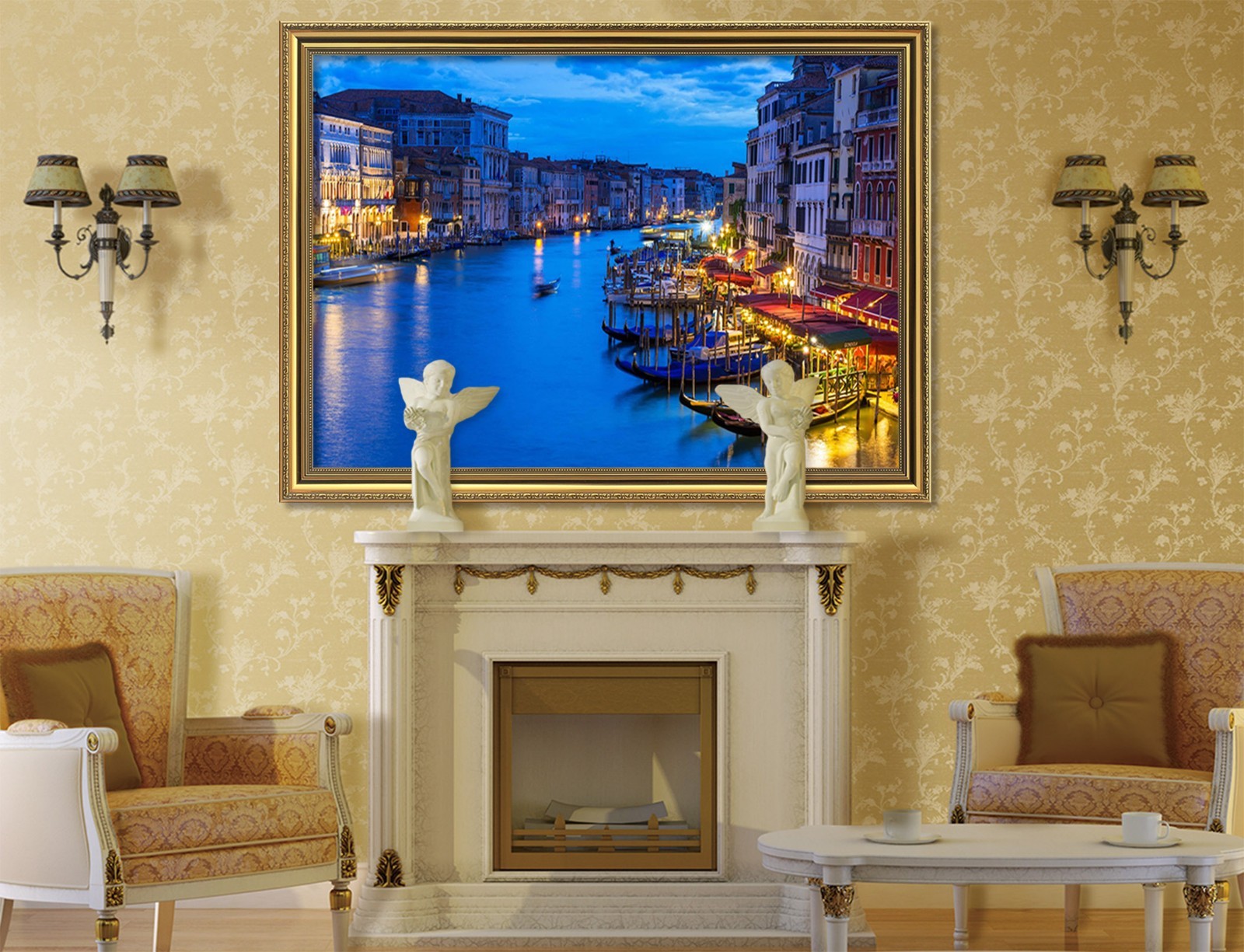 3D Night River City 6 Framed Poster Home Decor Print Painting Art AJ WALLPAPER