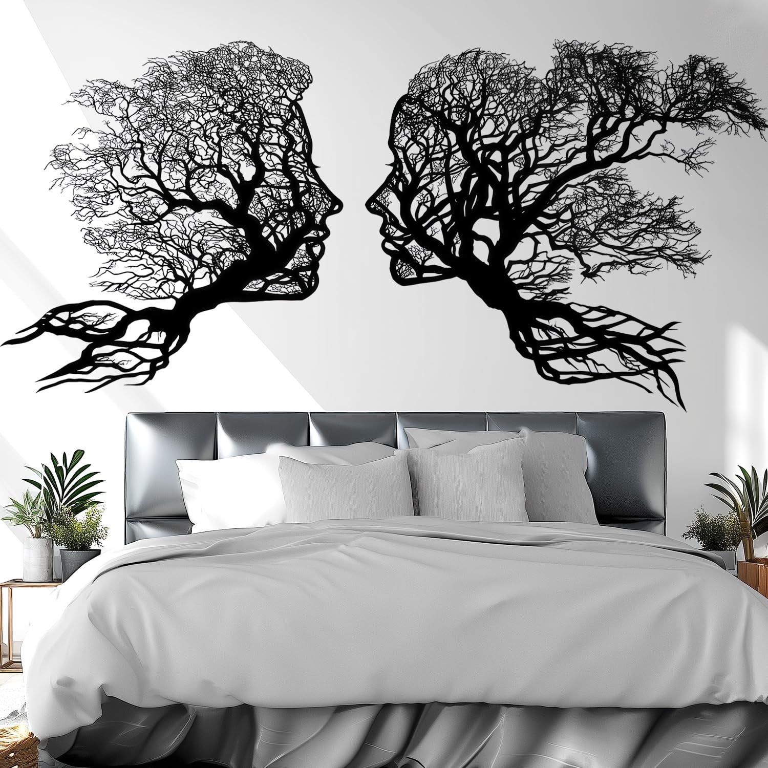 Abstract Tree of Life Wall Decals Peel and Stick, Man Woman Face Wall Sticker…